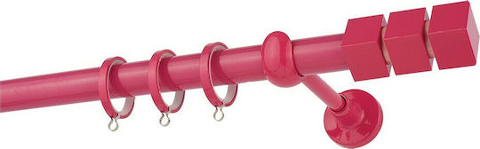 Zogometal Metallisch Vorhangstange Einfach Φ25mm 240cm Fuchsia / Pink