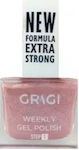 Grigi Weekly Gel Shimmer Βερνίκι Νυχιών Μακράς Διαρκείας Ροζ 627 Nude Pink Glitter 12ml