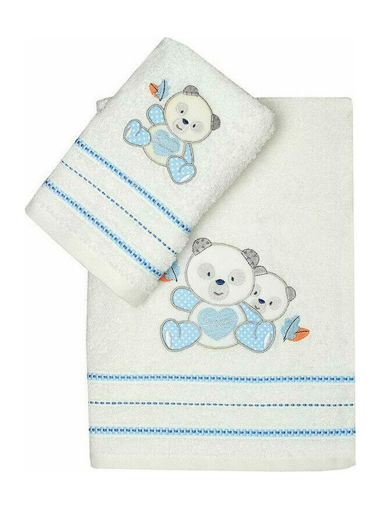 Sunshine Set de prosoape pentru copii 2pcs Panda 02 ALBASTRU 112-02-02-WB