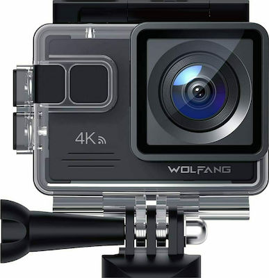 Wolfang GA100 Action Camera 4K Ultra HD Υποβρύχια με WiFi Μαύρη με Οθόνη