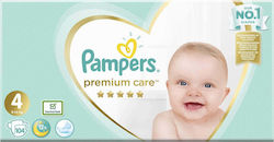 Pampers Scutece cu bandă adezivă Premium Care Premium Care Nr. 4 pentru 9-14 kgkg 104buc