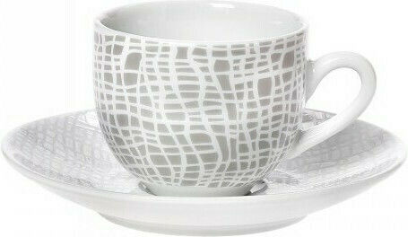 Cryspo Trio Fashion Set of Cups Coffee Porcelain Gray 100ml 6pcs