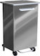 Ready Stil Casa Metallic Wheeled Waste Bin 90lt with Pedal Inox