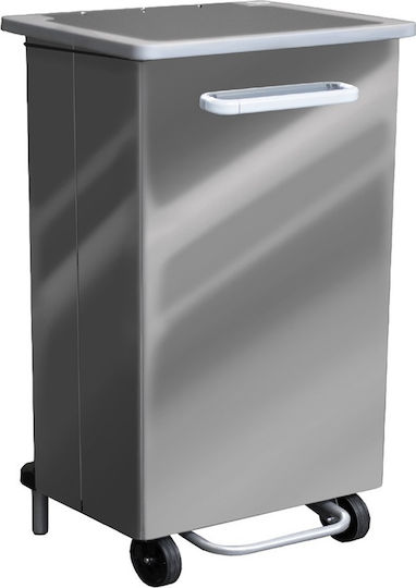 Ready Stil Casa Metallic Wheeled Waste Bin 90lt with Pedal Inox