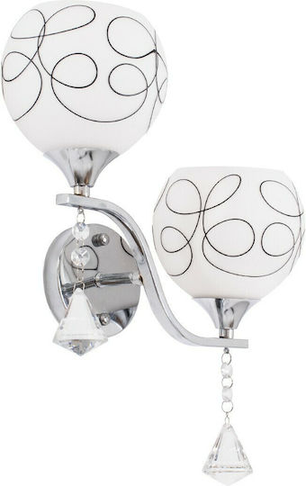 GloboStar Canter Modern Lamp Wall with Socket E27 Transparent 32x15x40cm