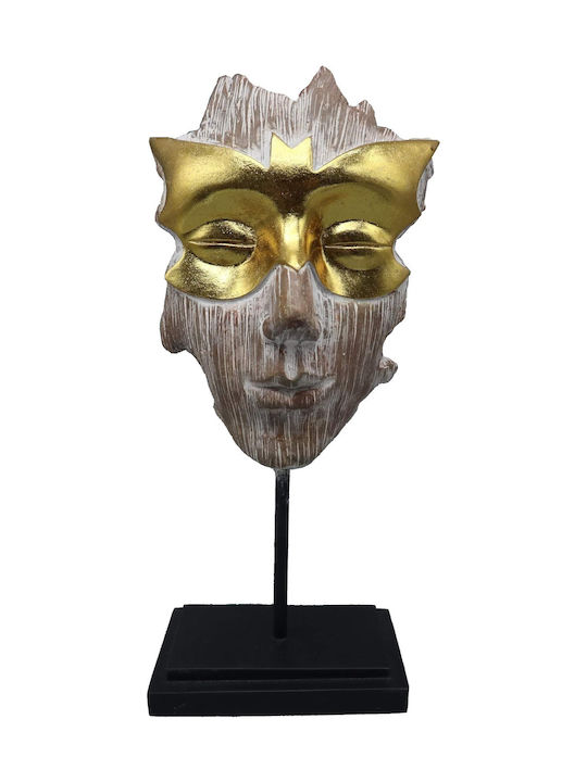 Espiel Decorative Bust Polyresin Μάσκα in Beige 13x8.5x28.5cm 1pcs
