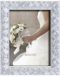 Slevori Roses Tabletop Rectangle Wedding Crown Case / Photo Frame Silver/White 25x20cm