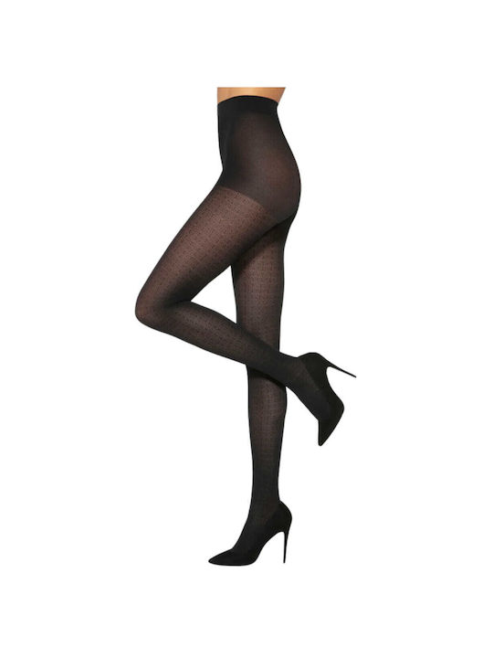 Women's tights black with 40Den print