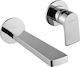 Orabella Lago Built-In Mixer & Spout Set for Bathroom Sink with 1 Exit Silver