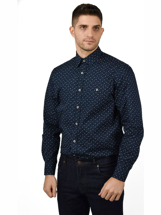 Visconti Long-sleeved Cotton Shirt Polka Dot Na...