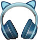 Andowl Q-EM50 Wireless / Wired On Ear Headphones with 12 hours of Operation Blue