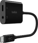Belkin RockStar Konverter 3.5mm / USB-C männlich zu USB-C weiblich Schwarz