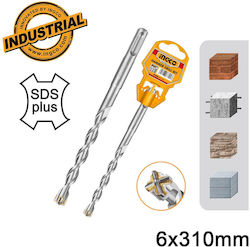 Ingco Четирирезна Свредло Карбид със SDS Plus Опашка за Строителни материали 6x310mm Ingco Четирирезна Свредло Карбид със SDS Plus Опашка за Строителни материали 6x310mm