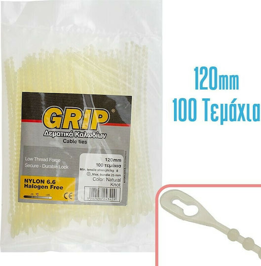 Knot & Bead Legături Cablu Din Plastic Transparente Culoare 100 Bucăți 1021.098