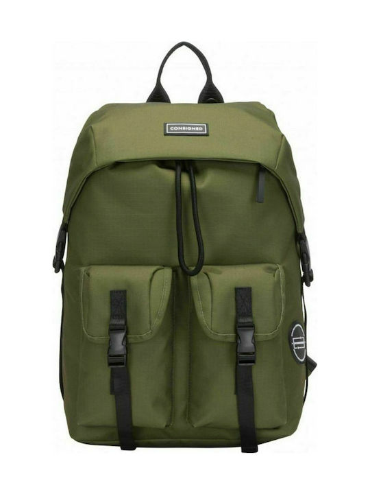 Consigned Orrice Flap Over Männlich Stoff Rucksack Khaki