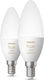 Philips Smart LED Bulbs 5.2W for Socket E14 Adjustable White 470lm Dimmable 2pcs