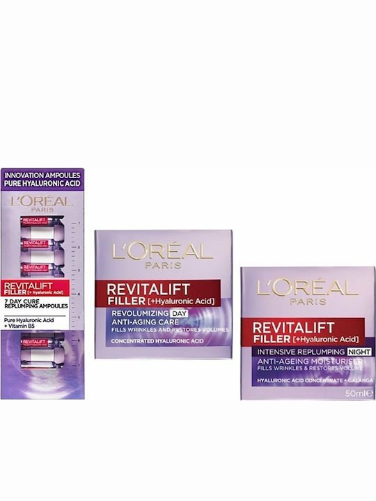 L'Oreal Paris Revitalift Filler Skin Care Set for Αnti-ageing & Moisturizing 9pcs