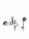 Orabella Gamma Chrome Mixing Bathtub Shower Faucet Complete Set Silver