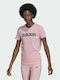 Adidas Loungewear Essentials Slim Logo Damen Sport T-Shirt Light Pink