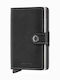 Miniwallet Original Leather Men's Wallet Cards with RFID and Slide Mechanism Black