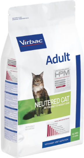Virbac Adult Neutered Cat Dry Food for Adult Sterilized Cats with Sensitive Urinary with Chicken / Poultry 1.5kg