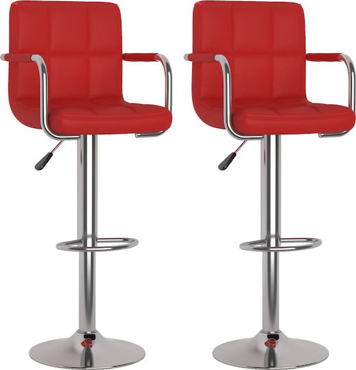 Scaune Bar cu Spătar & Înălțime Reglabilă Burgundia 2buc 48x47x90-111buc