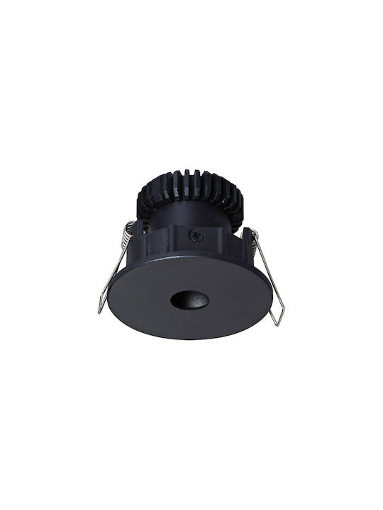 VK Lighting VK/04339/B/W Στρογγυλό Μεταλλικό Χωνευτό Σποτ με Ενσωματωμένο LED και Θερμό Λευκό Φως σε Μαύρο χρώμα