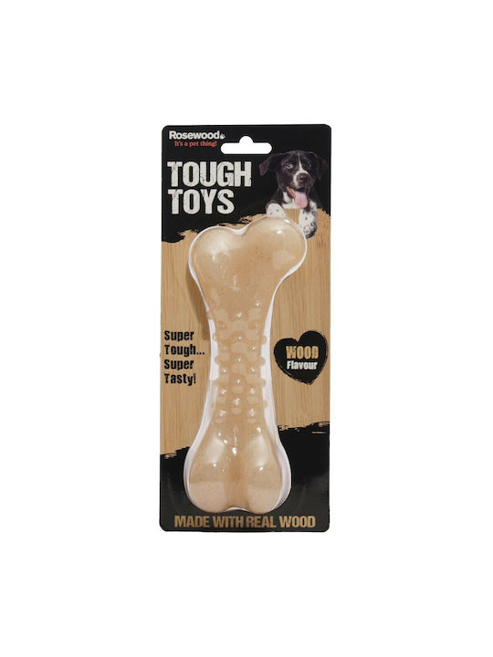 Rosewood Tough Wood Plastic Bone Toy Dog Large 18εκ. Beige 1pcs
