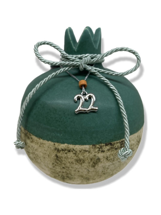 Ceramic pomegranate bicolored seafoam green k00b 11cm