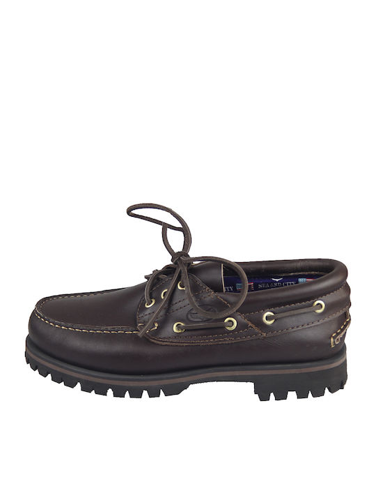 Sea & City Tractor C14 Men's Leather Boat Shoes...