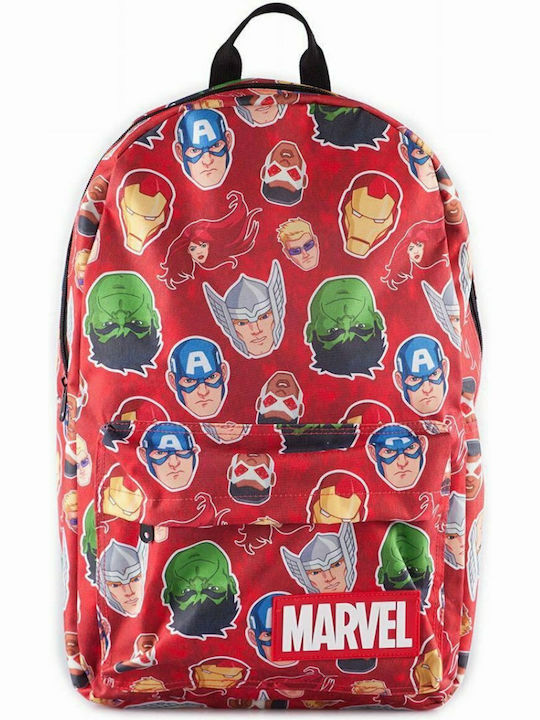 Difuzed Marvel Characters Σχολική Τσάντα Πλάτης Δημοτικού Κόκκινη