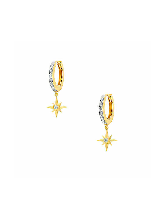 Silver hoop earrings "Starlette" gold plated