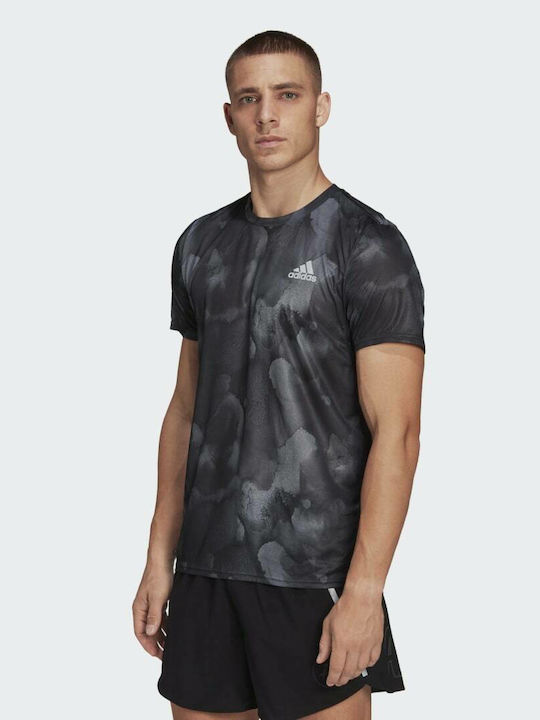 Adidas Fast Ανδρικό T-shirt Μαύρο με Στάμπα