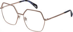 Police Metal Eyeglass Frame Brown VPLD28 0E59