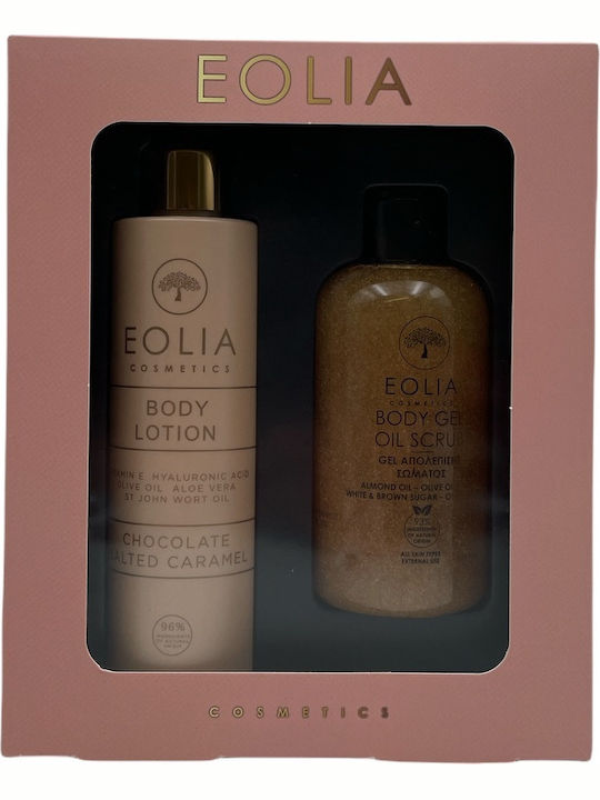 Eolia Cosmetics Body Gel Oil Scrub Skin Care Set for Body Cleaning