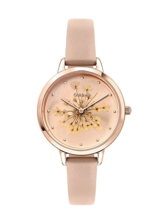 Oui & Me Fleurette Women's Watch with Pink Leather Strap