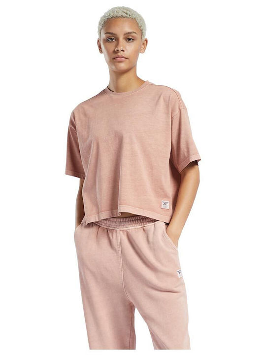 Classics Natural Dye Women's Summer Crop Top Cotton Short Sleeve Canyon Coral