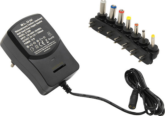 Blow Universal Τροφοδοτικό 3 έως 12V 1.2A με Ισχύ 14.4W με σετ βυσμάτων (DM-1575)