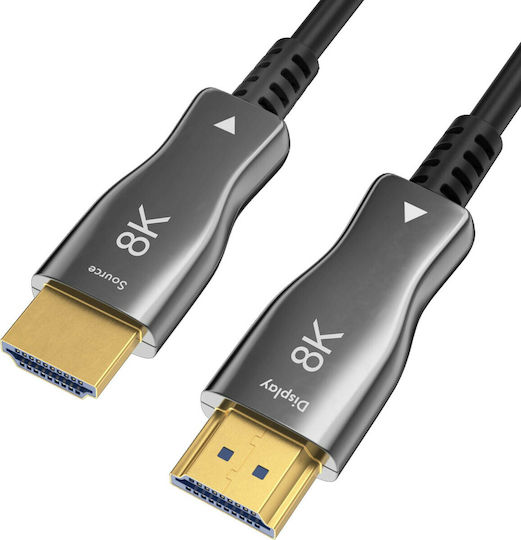 Claroc Claroc Aoc HDMI 2.1 Ultra High Speed 48Gbps 4K 120Hz HDR VRR HDMI кабел HDMI мъжки - HDMI мъжки 5м Черен
