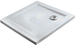 Orabella Slim Τετράγωνη Πορσελάνινη Ντουζιέρα 80x80cm Λευκή