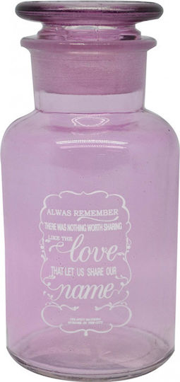 Ankor Διακοσμητικό Βάζο Glas Love Pink 14cm 1Stück