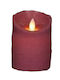 MSA Christmas Red Battery Candle 10x7.5cm