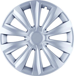 Jestic Car Hubcap Set Delta 13" 4pcs Silver