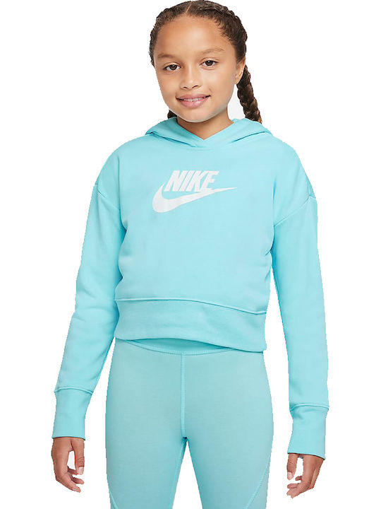 Nike Hanorac Copii Cropped cu Glugă Albastru de...