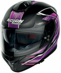 Nolan N80-8 Thunderbolt N-Com Flat Black/Purple 29 Мотоциклетна Каска Цяло лице ECE 22.06 с Sunvisor 61591