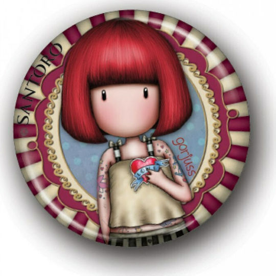Santoro Illustrated Girl Στρογγυλό Μαγνητάκι