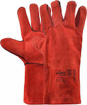 Palltex Pyre Βαμβακερά Γάντια Εργασίας Δερμάτινα Ηλεκτροσυγκολλητή Κόκκινα