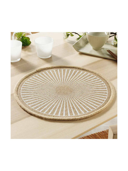 Soleimio Placemat Round Wicker Beige 38cm 1pcs