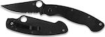 Spyderco Military Pocket Knife Black with Blade made of Stainless Steel in Sheath