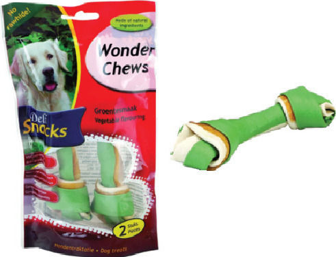 Beeztees Deli Snacks Wonder Chews Κόκκαλο Κόμπος για Σκύλους με Γεύση Λαχανικών 21εκ. 2τμχ